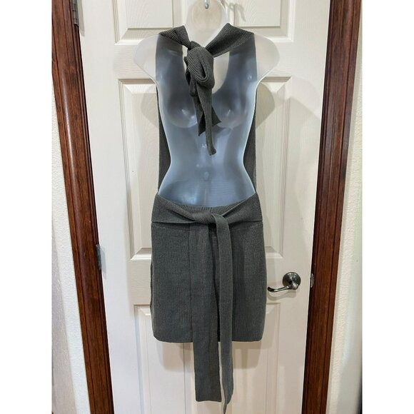 Free People Beach Orchid Convertible Low Back Ribbed Sweater Dress Olive Size Sm - Picture 7 of 11